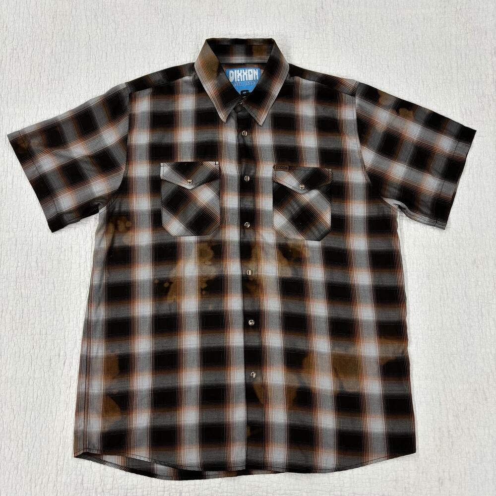 Dixxon Flannel Co. Patina Bamboo Pearl Snap Mens Size XL Bleached
